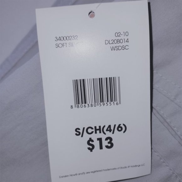 Danskin Now Soft Silver Tie Leg Button Front Capris Size S NWT - Picture 6 of 6
